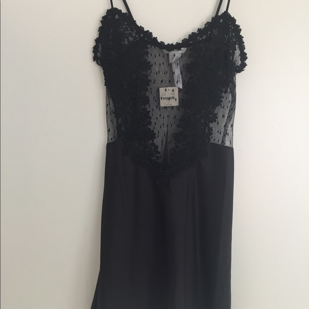 Anthropologie Black Silk Slip.